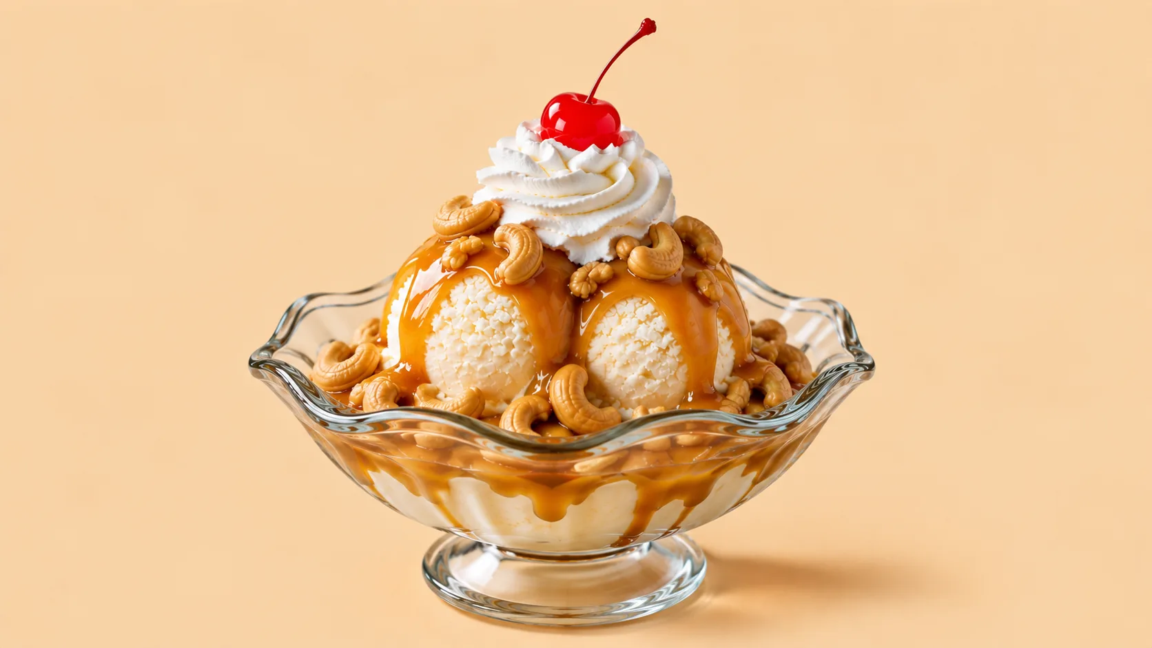 Caramel Cashew Sundae 2 scoops