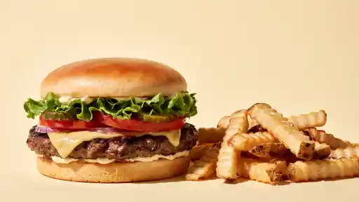 Culver’s Deluxe Single Deluxe burger Fries