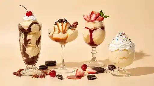 Selected sundaes and toppings